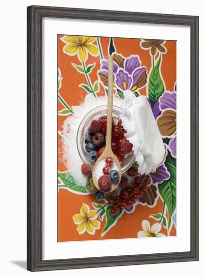 Fresh Berries with Sugar in Jam Jar-Foodcollection-Framed Photographic Print