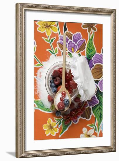 Fresh Berries with Sugar in Jam Jar-Foodcollection-Framed Photographic Print