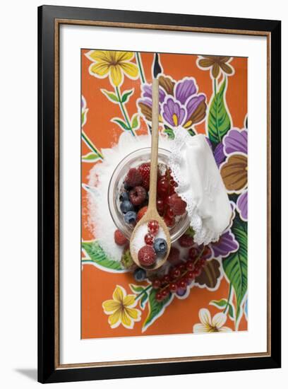 Fresh Berries with Sugar in Jam Jar-Foodcollection-Framed Photographic Print