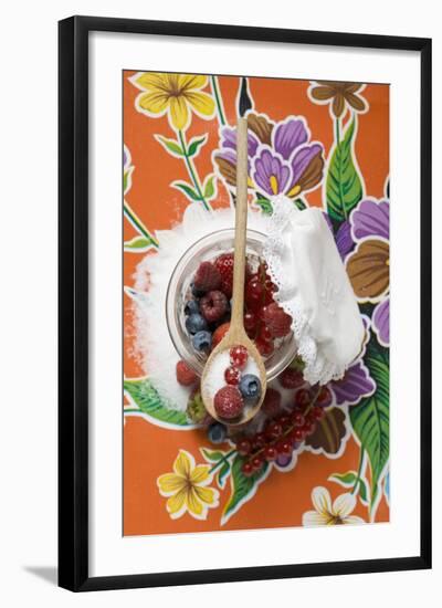 Fresh Berries with Sugar in Jam Jar-Foodcollection-Framed Photographic Print