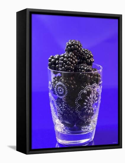 Fresh Blackberries in a Glass-Sara Jones-Framed Premier Image Canvas