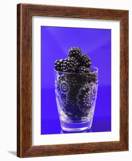 Fresh Blackberries in a Glass-Sara Jones-Framed Photographic Print