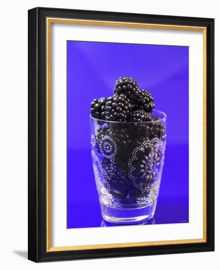 Fresh Blackberries in a Glass-Sara Jones-Framed Photographic Print