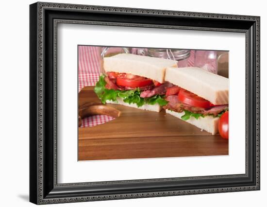 Fresh Blt on White Sandwich in Rustic Kitchen Setting-Veneratio-Framed Photographic Print