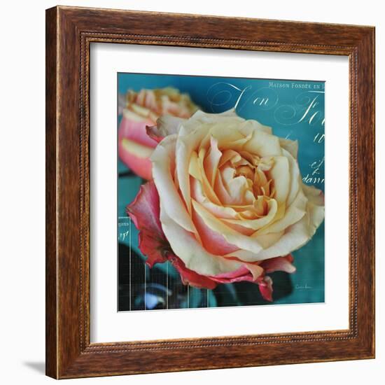 Fresh Bouquet with Text 1-Cristin Atria-Framed Art Print