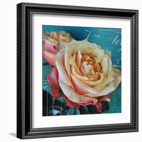 Fresh Bouquet with Text 1-Cristin Atria-Framed Art Print