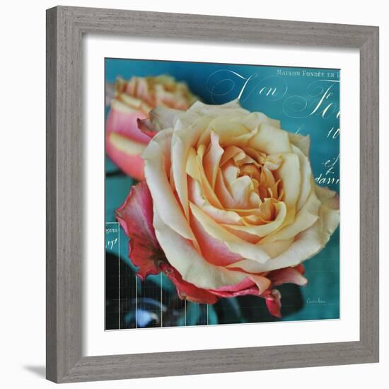 Fresh Bouquet with Text 1-Cristin Atria-Framed Art Print