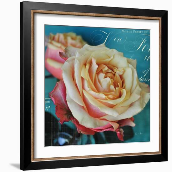 Fresh Bouquet with Text 1-Cristin Atria-Framed Art Print