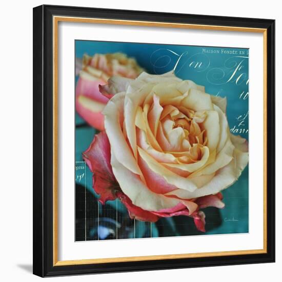 Fresh Bouquet with Text 1-Cristin Atria-Framed Art Print