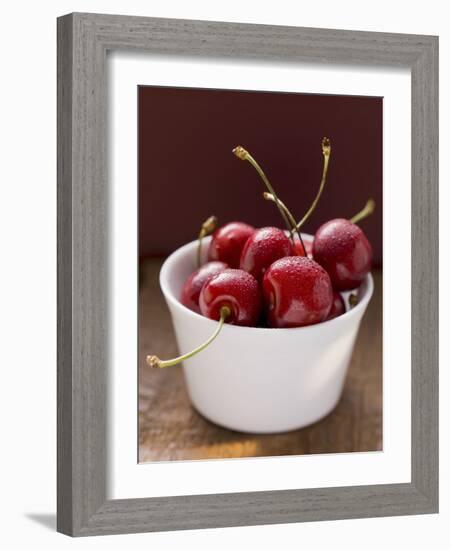 Fresh Cherries in Dish-Eising Studio - Food Photo and Video-Framed Photographic Print