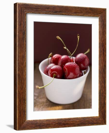 Fresh Cherries in Dish-Eising Studio - Food Photo and Video-Framed Photographic Print