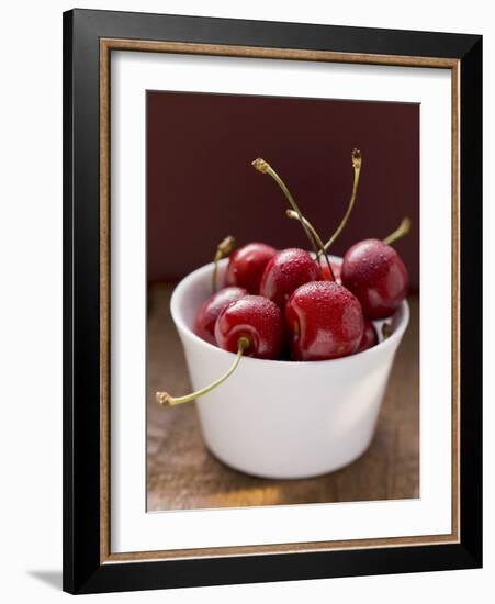 Fresh Cherries in Dish-Eising Studio - Food Photo and Video-Framed Photographic Print
