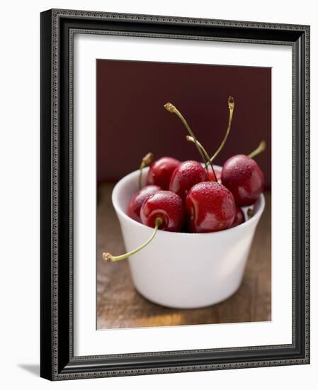 Fresh Cherries in Dish-Eising Studio - Food Photo and Video-Framed Photographic Print