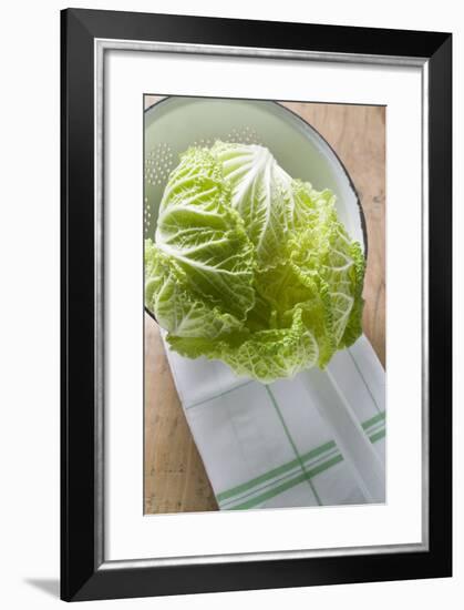 Fresh Chinese Cabbage in Colander-Foodcollection-Framed Photographic Print