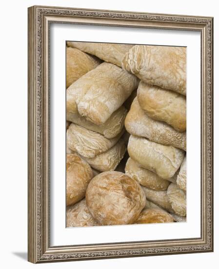 Fresh Ciabatta Rolls, Portobello Road Market, Notting Hill, London, England-Walter Bibikow-Framed Photographic Print