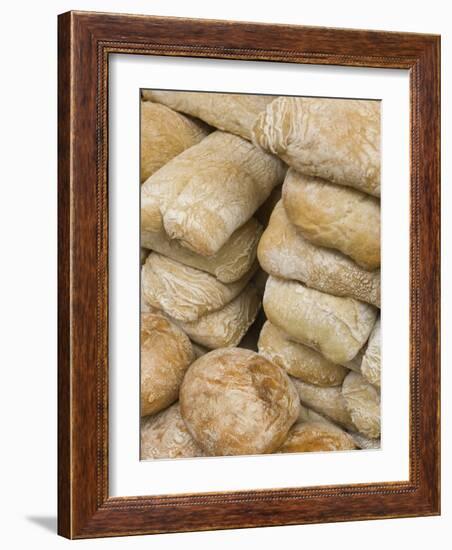 Fresh Ciabatta Rolls, Portobello Road Market, Notting Hill, London, England-Walter Bibikow-Framed Photographic Print