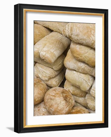 Fresh Ciabatta Rolls, Portobello Road Market, Notting Hill, London, England-Walter Bibikow-Framed Photographic Print