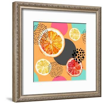 Fresh Citris and Colorful Circle Pattern-tanycya-Framed Art Print