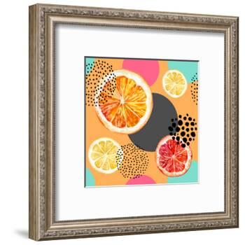 Fresh Citris and Colorful Circle Pattern-tanycya-Framed Art Print
