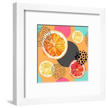 Fresh Citris and Colorful Circle Pattern-tanycya-Framed Art Print