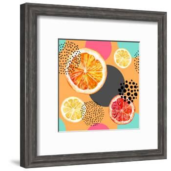 Fresh Citris and Colorful Circle Pattern-tanycya-Framed Art Print