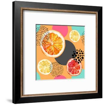 Fresh Citris and Colorful Circle Pattern-tanycya-Framed Art Print