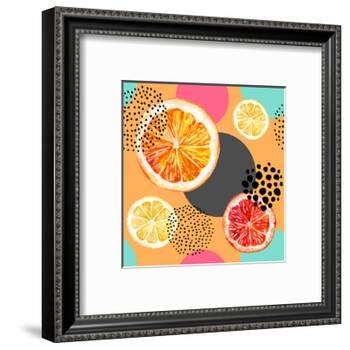 Fresh Citris and Colorful Circle Pattern-tanycya-Framed Art Print