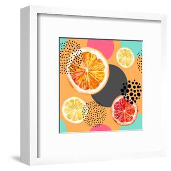 Fresh Citris and Colorful Circle Pattern-tanycya-Framed Art Print