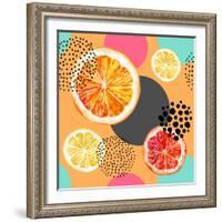 Fresh Citris and Colorful Circle Pattern-tanycya-Framed Art Print