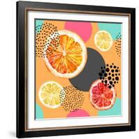 Fresh Citris and Colorful Circle Pattern-tanycya-Framed Art Print