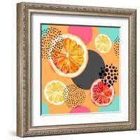 Fresh Citris and Colorful Circle Pattern-tanycya-Framed Art Print