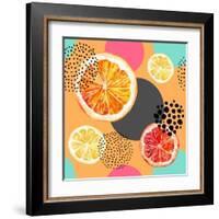 Fresh Citris and Colorful Circle Pattern-tanycya-Framed Art Print