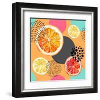 Fresh Citris and Colorful Circle Pattern-tanycya-Framed Art Print