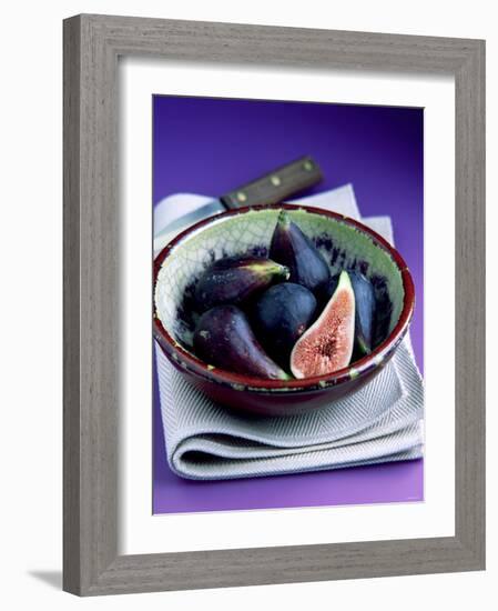 Fresh Figs in a China Bowl on a Cloth, Knife-Peter Howard Smith-Framed Photographic Print