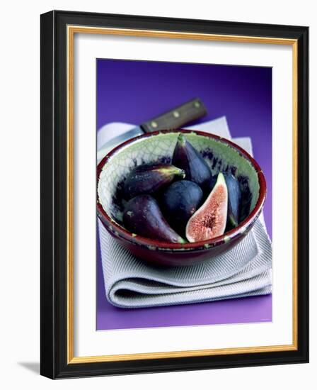 Fresh Figs in a China Bowl on a Cloth, Knife-Peter Howard Smith-Framed Photographic Print