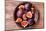 Fresh Figs in a Plate on Rustic Wooden Table-Marylooo-Mounted Photographic Print