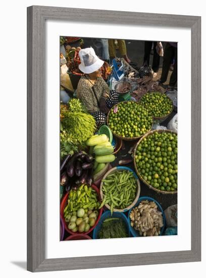 Fresh Fruit and Vegetables at Food Market, Phnom Penh, Cambodia, Indochina, Southeast Asia, Asia-Ben Pipe-Framed Photographic Print