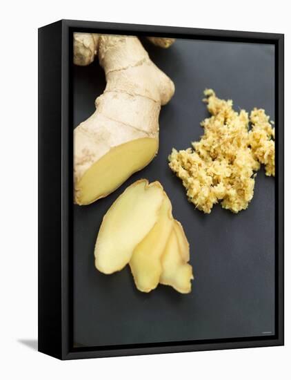 Fresh Ginger Root in Slices and Grated-Winfried Heinze-Framed Premier Image Canvas