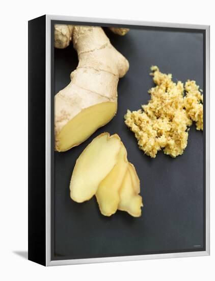 Fresh Ginger Root in Slices and Grated-Winfried Heinze-Framed Premier Image Canvas