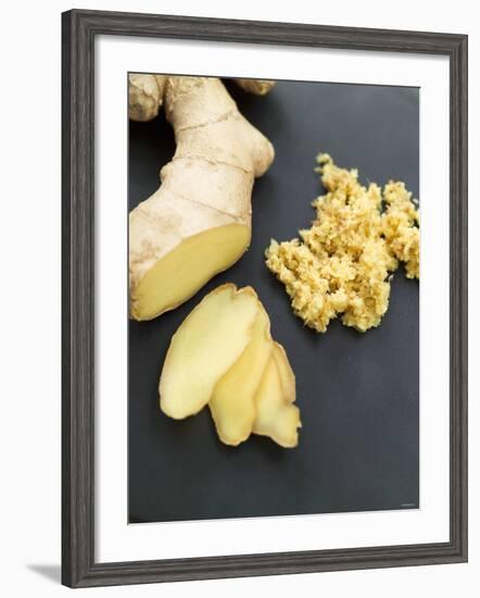 Fresh Ginger Root in Slices and Grated-Winfried Heinze-Framed Photographic Print