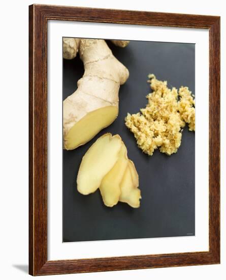 Fresh Ginger Root in Slices and Grated-Winfried Heinze-Framed Photographic Print