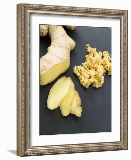 Fresh Ginger Root in Slices and Grated-Winfried Heinze-Framed Photographic Print