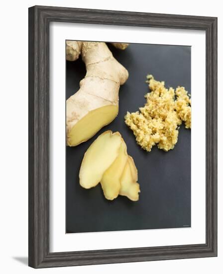 Fresh Ginger Root in Slices and Grated-Winfried Heinze-Framed Photographic Print