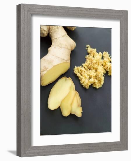 Fresh Ginger Root in Slices and Grated-Winfried Heinze-Framed Photographic Print