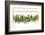 Fresh Herbs Hanging Isolated on White. Basil, Rosemary, Thyme, Mint-LiliGraphie-Framed Photographic Print