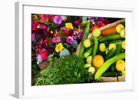 Fresh Organic Vegetables at a Farmers' Market, Savannah, Georgia, USA-Joanne Wells-Framed Photographic Print