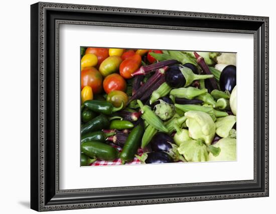 Fresh Organic Vegetables at a Farmers' Market, Savannah, Georgia, USA-Joanne Wells-Framed Photographic Print