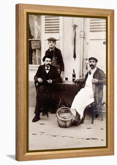 Fresh Oysters on the Terrace of a Bistro, Paris, 1900-null-Framed Premier Image Canvas