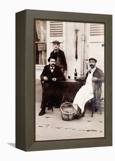 Fresh Oysters on the Terrace of a Bistro, Paris, 1900-null-Framed Premier Image Canvas