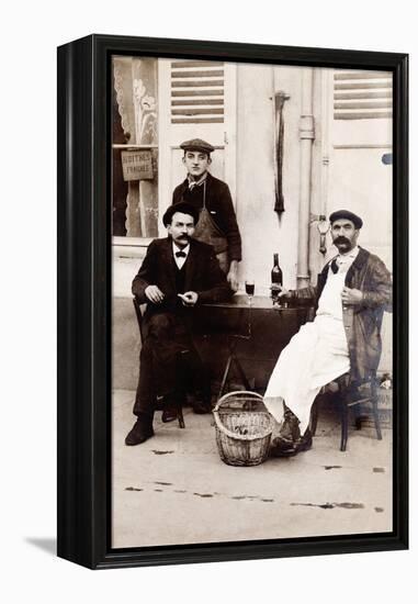 Fresh Oysters on the Terrace of a Bistro, Paris, 1900-null-Framed Premier Image Canvas